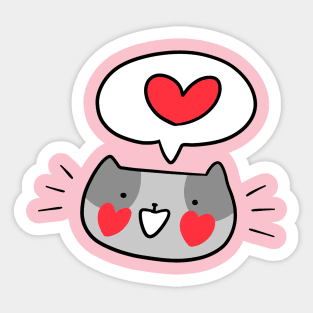 Cat Face Hearts Love Sticker